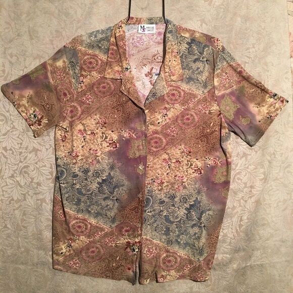Maggie Sweet Tops - Vintage Maggie Sweet Asian Print Blouse 1X